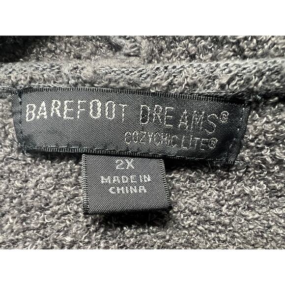 Barefoot Dreams CozyChic Womens 2XLarge Angular Open Cardigan Dark Gray - Picture 3 of 11